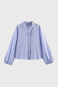 Elegante damesblouse met ruches en lange mouwen