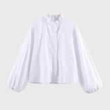 Elegante Blouse met Ruches en Pofmouwen