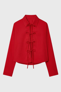 Elegante damesblouse met strik en lange mouwen