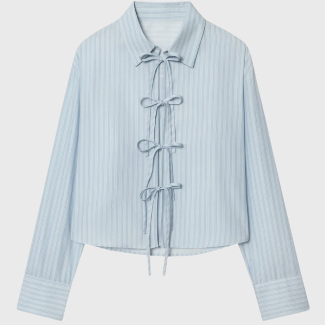 Elegante damesblouse met strik en lange mouwen