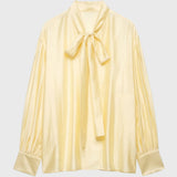 Elegante damesblouse met strik en lange mouwen en stijlvol