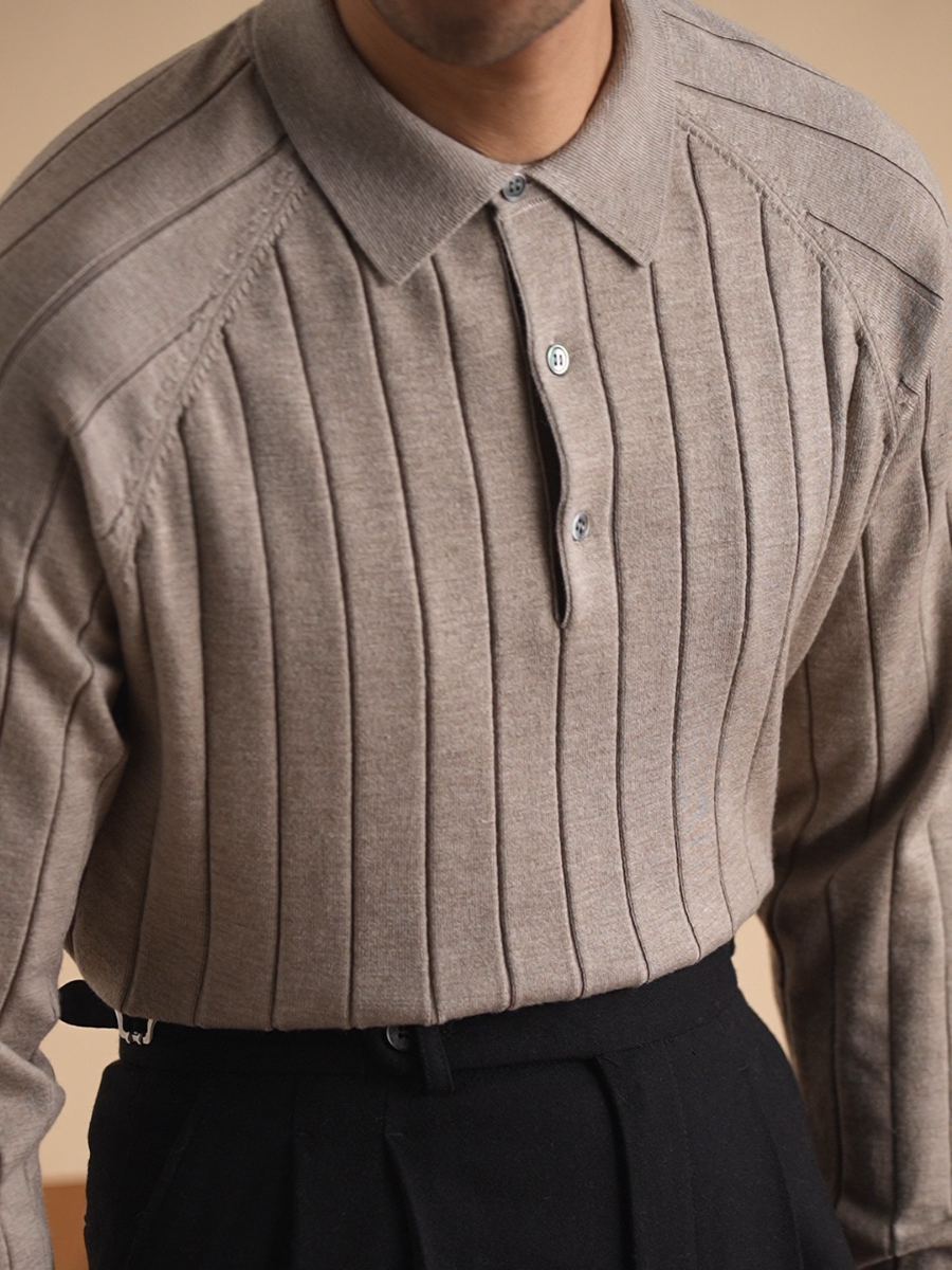 Jelle™ Elegante Heren Fijngebreide Polo