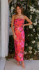 Johanna | Romantisch Bandeau Bloemenjurk – Elegante Bloemenmagie voor Stijlvolle Optredens
