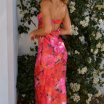 Johanna | Romantisch Bandeau Bloemenjurk – Elegante Bloemenmagie voor Stijlvolle Optredens