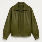 Dames Oversized Imitatie Leren Jas Met Rits