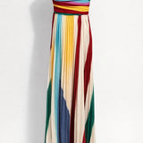 Multicolor Strapless Maxi Jurk