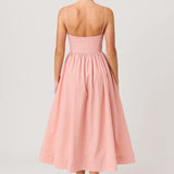 Dames Strapless Midi Jurk Met Strikceintuur