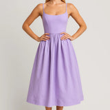 Dames Strapless Midi Jurk Met Strikceintuur