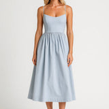 Dames Strapless Midi Jurk Met Strikceintuur