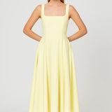 Gele Elegante Midi Jurk