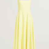 Gele Elegante Midi Jurk