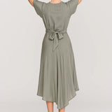 Groene Elegante Midi Jurk