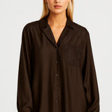 Minimalistische Blouse met Kraag en Relaxte Pasvorm
