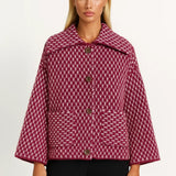Oversized Cape Jas met Print en Knopen