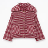 Oversized Cape Jas met Print en Knopen