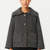 Oversized Cape Jas met Print en Knopen