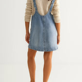 Casual Denim Mini Jurk met V Hals en Mouwloos Design