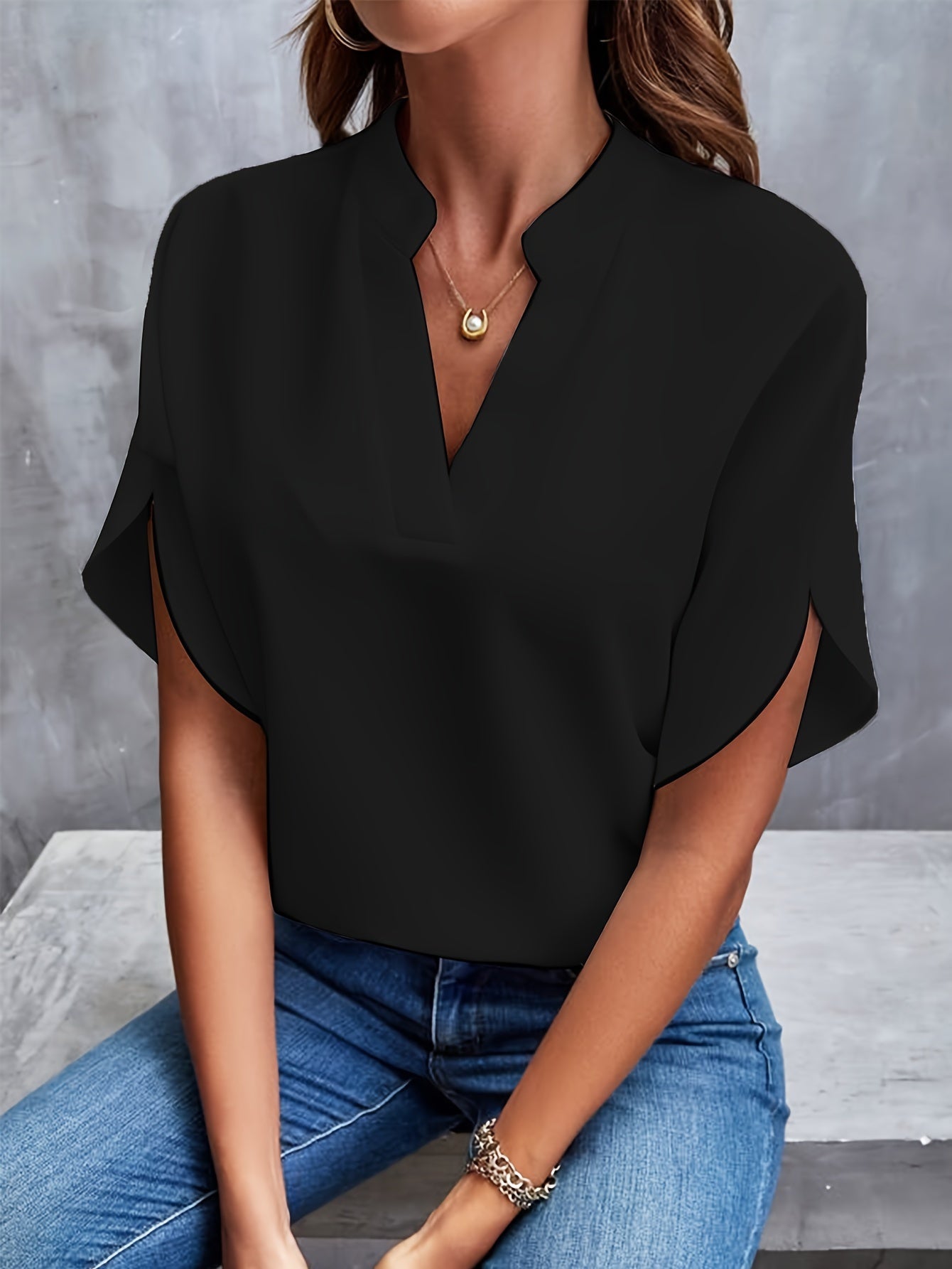 Losvallende™ Blouse | Split-Hals | Comfort en Stijl