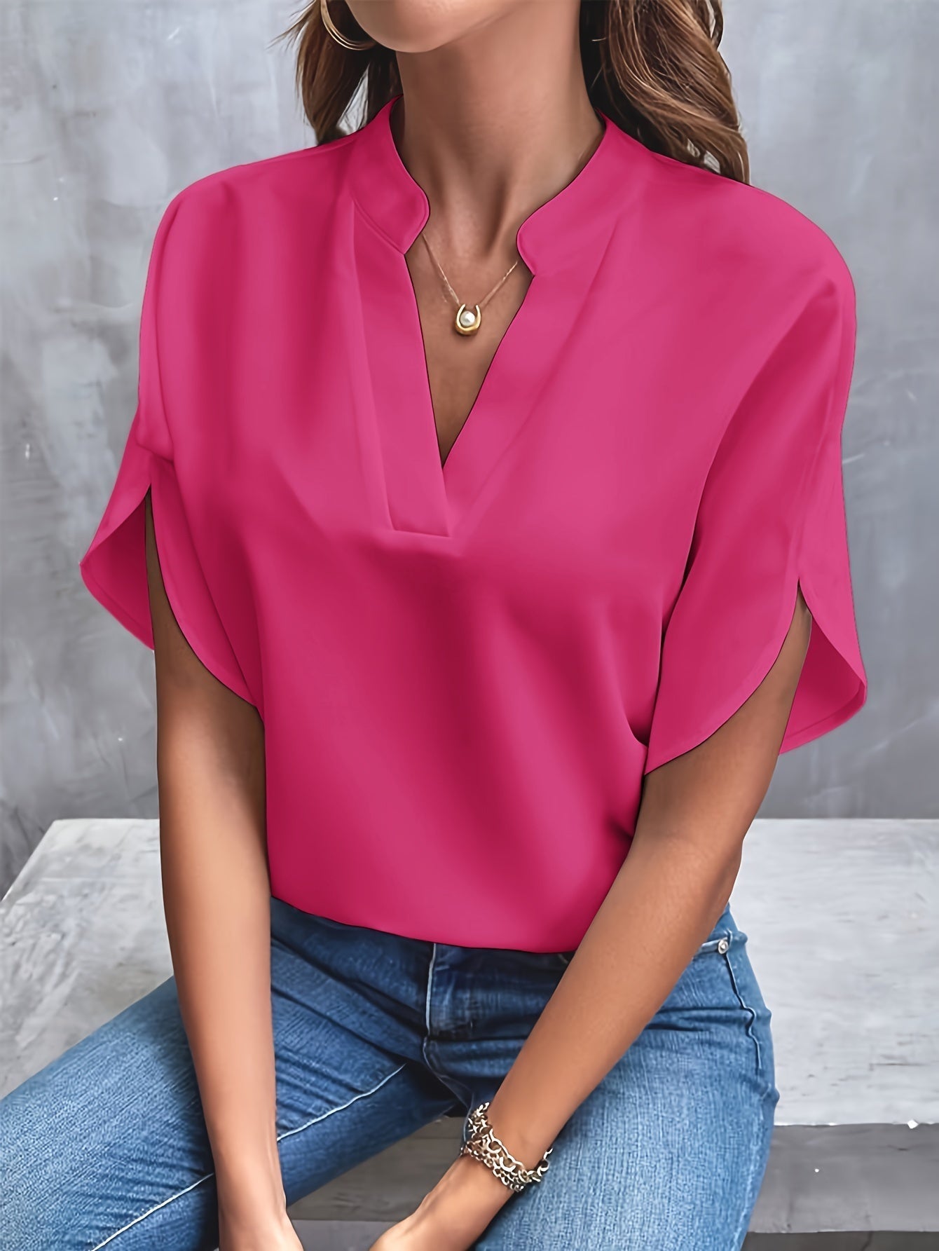 Losvallende™ Blouse | Split-Hals | Comfort en Stijl