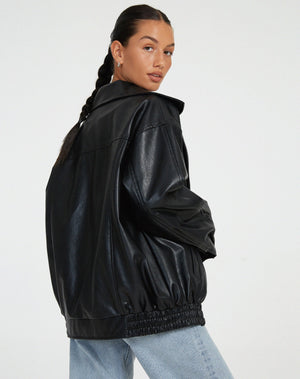 Sophia | Oversized PU-Leren Jas Dames – Modieuze Look, Hoogwaardig Kunstleer