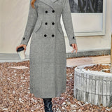 Elegante™ Lange Jas met Dubbele Knopen
