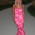 Ziska | Figuuraccentuerende Roze Bloemen Maxikleed - Elegant met Romantische Flair