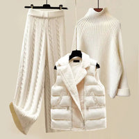 Angela | Drie-delige Luxe Brei-Winterset – Elegant en Warm voor Koude Dagen