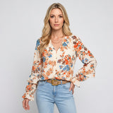 Evangeline™ Dames Blouse met Bloemenprint