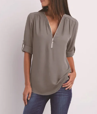 Casual™ Blouse | Ritssluiting en Comfortabel | Voor Elke Gelegenheid