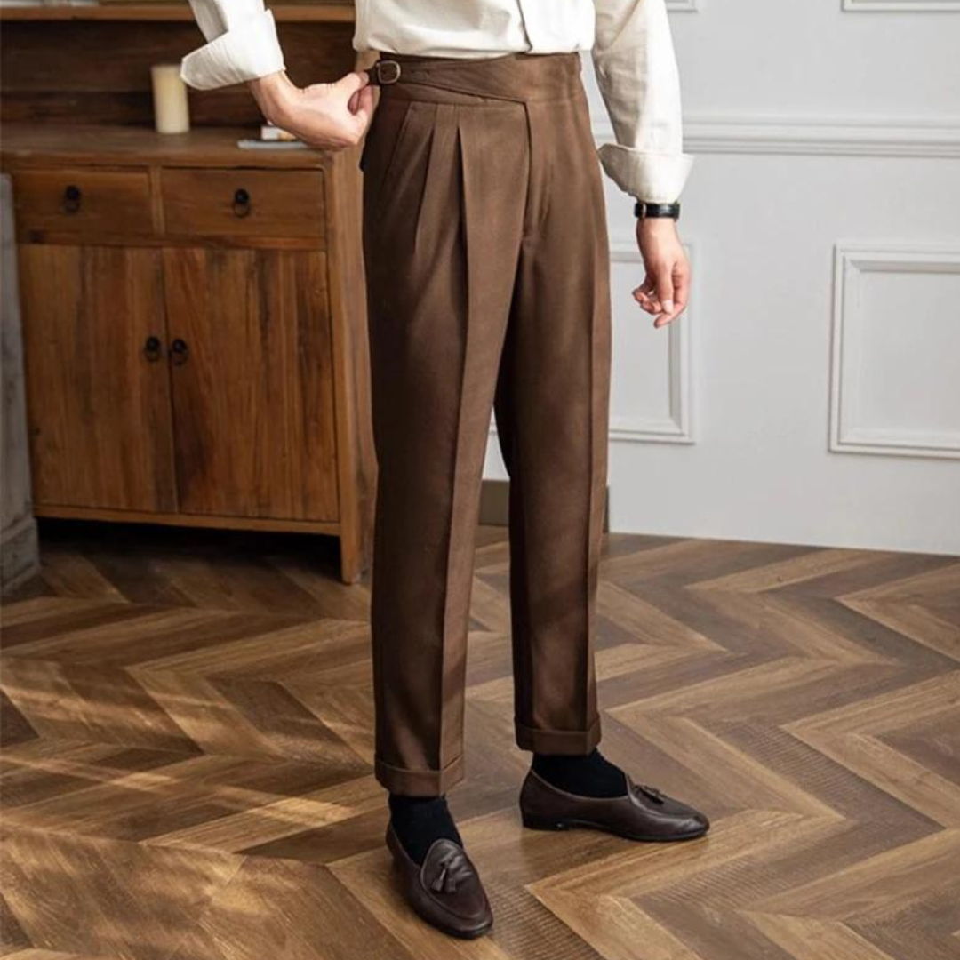 Nino™ Heren Vintage Plooi Broek