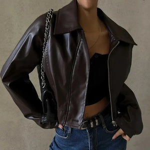 Gercy | Oversized Kunstlederjacke