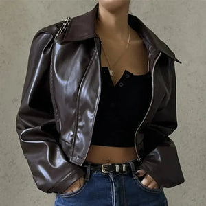 Gercy | Oversized Kunstlederjacke