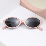 Retro Ovale Zonnebril met Smal Frame en Vintage Look