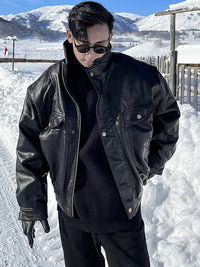 Simon™ Oversized leren herenjack