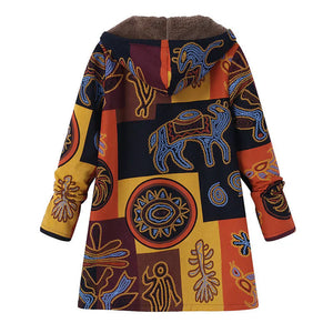 Myrthe™ Warme Fleece Jas met Boho Print