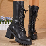 Fleur™ Stoere Dames Veterlaarzen