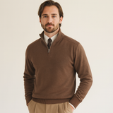 Gabriel Laurent | Luxe Heren Trui met Half-Rits en Hoge Kraag