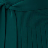 Elegante Midi Jurk met Lange Mouwen en Plooirok