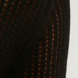 Elegante Maxi Jurk met Transparante Details en Lange Mouwen