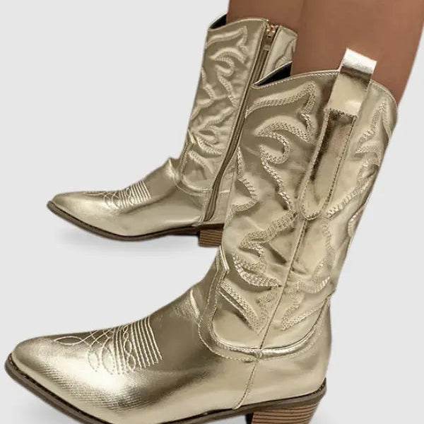 Genève | Elegante Cowboylaarzen van Metaal