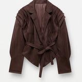 Elegante Blazer met Tailleband en Plooidetails