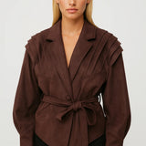 Elegante Blazer met Tailleband en Plooidetails