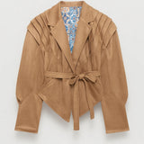 Elegante Blazer met Tailleband en Plooidetails