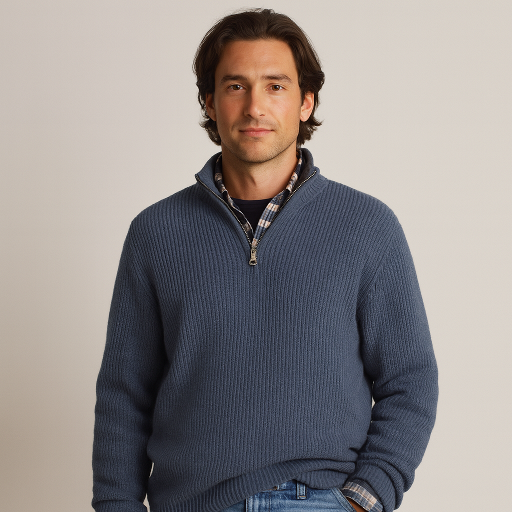 Giovanni Moretti | Kasjmier Herenpullover met Rits
