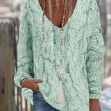 Carlijn™  Kabelgebreide oversized trui met V-hals