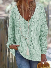 Carlijn™  Kabelgebreide oversized trui met V-hals