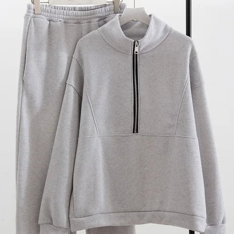 Half™ Zip Sweater Set | Comfortabele Tweedelige Outfit | Trendy en Functioneel