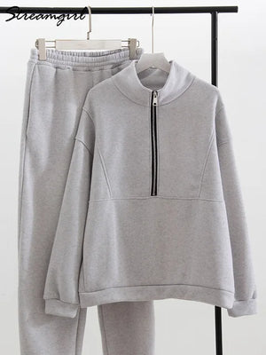 Half™ Zip Sweater Set | Comfortabele Tweedelige Outfit | Trendy en Functioneel