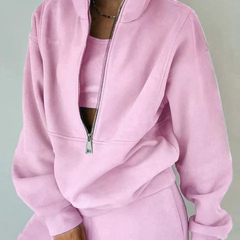 Half™ Zip Sweater Set | Comfortabele Tweedelige Outfit | Trendy en Functioneel