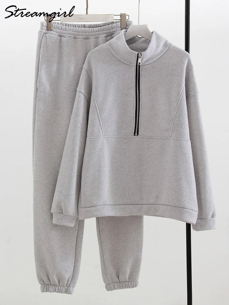 Half™ Zip Sweater Set | Comfortabele Tweedelige Outfit | Trendy en Functioneel